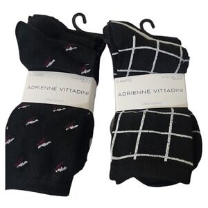 Adrienne Vittadini‎ Designer Socks Bundle Packs Length Black 2 Pack Fit 5/10